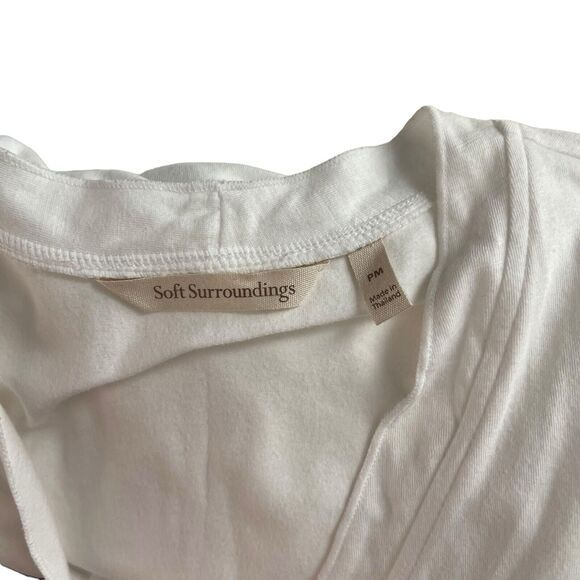 Soft Surroundings PM Petite Medium Tunic Top Sleeveless Big Button Front Blouse - Picture 2 of 8